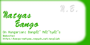 matyas bango business card